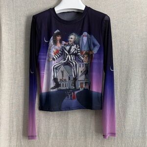 Dolls Kill x Bettlejuice Horror Hijinks Mesh Long Sleeve Tee
